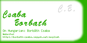 csaba borbath business card